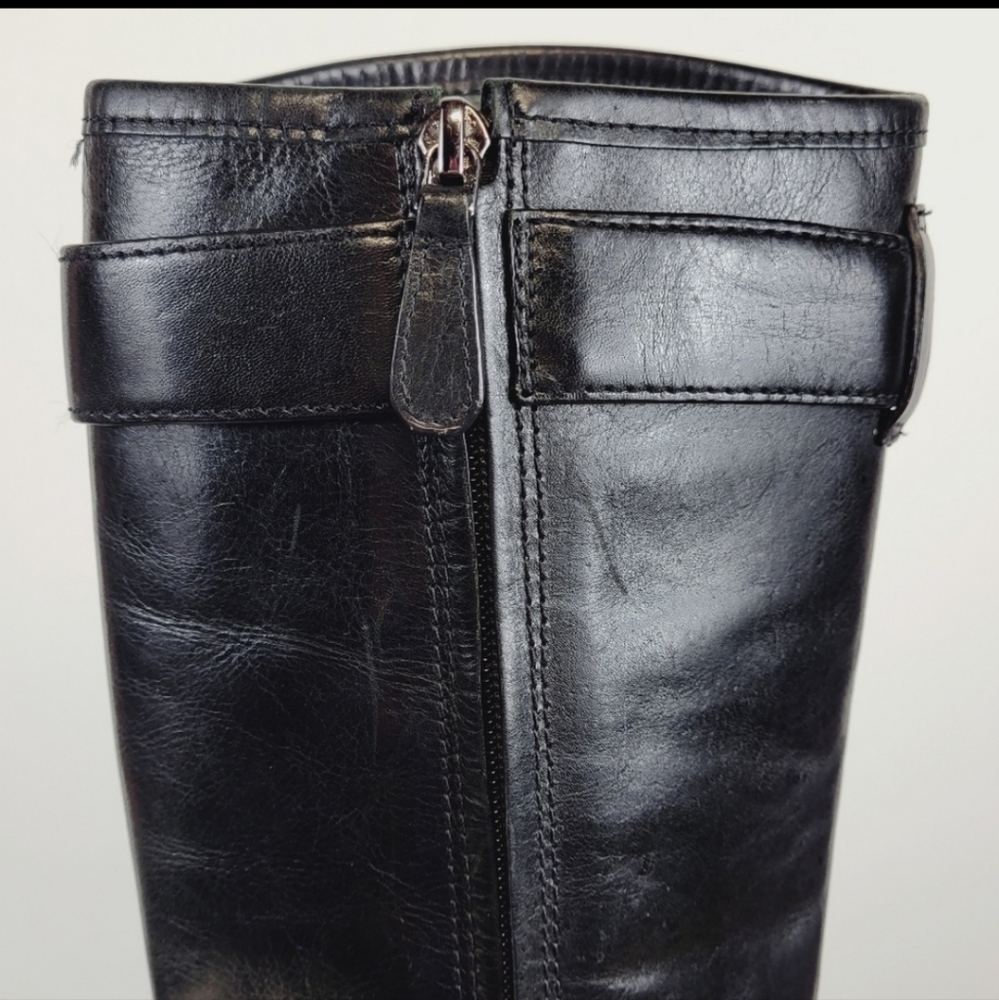 Tory Burch Grace Equestrian Knee High Leather Riding Boots Black 32148367 Size 6 - Picture 7 of 11
